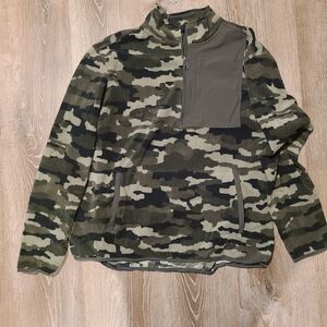 Men's Duluth Trading Co Fleece Camouflage Relaxed Fit Pullover Quarter Zip